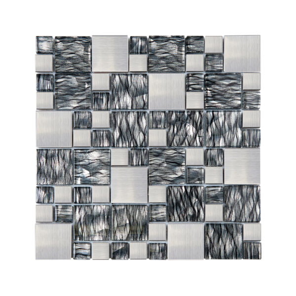 Glass and Stainless Steel Mosaic Bista Brown