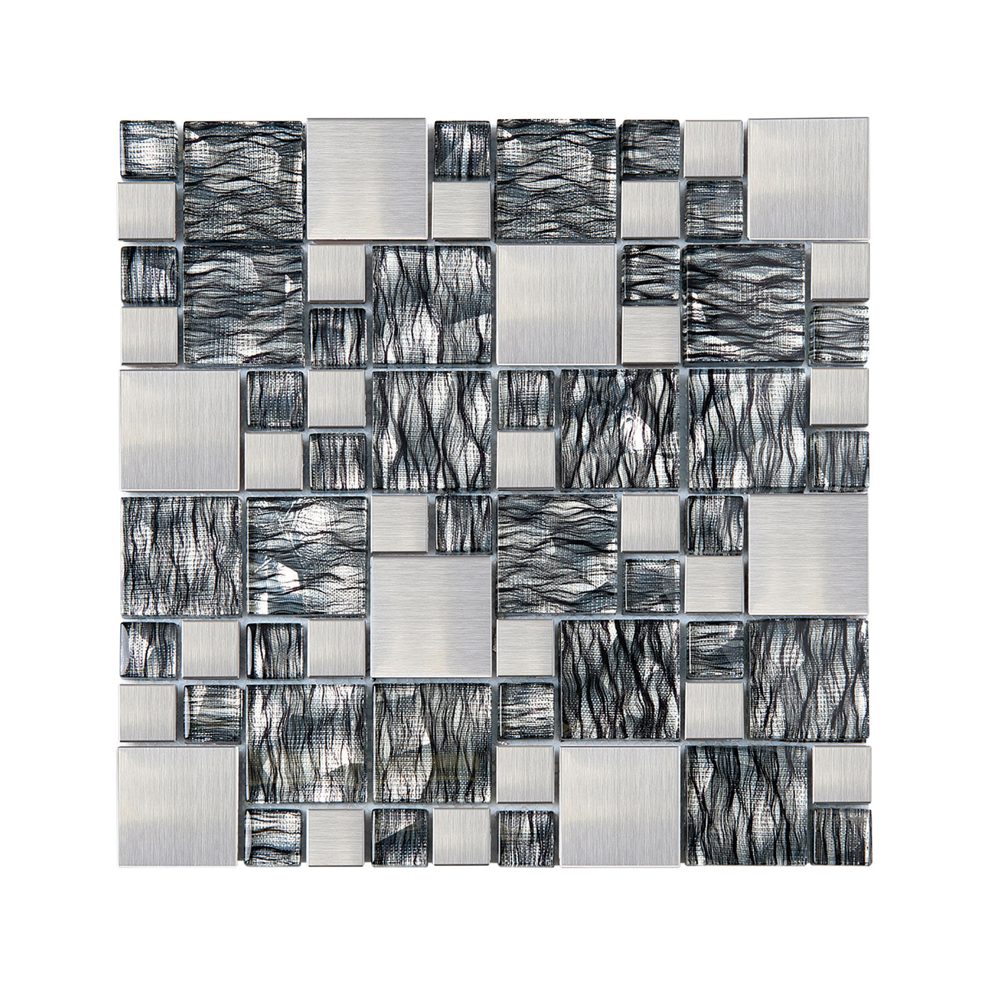 Falcon Tiling Products Mosaic Image H5024L-6 R Update Glass and Stainless Steel Mosaic Bista Brown