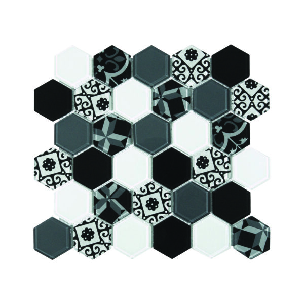 Glass Mosaic Delft Hexagon