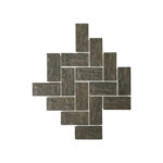 Porcelain Mosaic Fishbone woodgrain dark brown Mix
