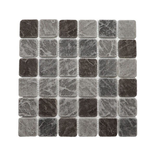 Resin Mosaic pebble tumbled charcoal and grey Mix