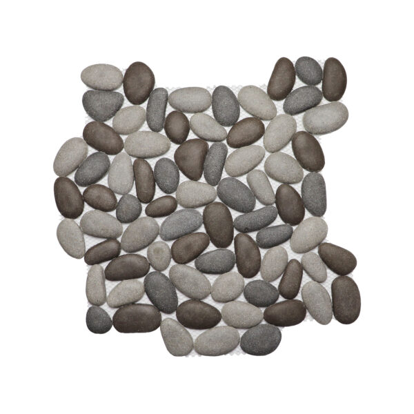 Resin Mosaic pebble Charcoal and grey Mix